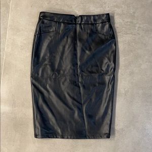 NEW black pleather pencil skirt